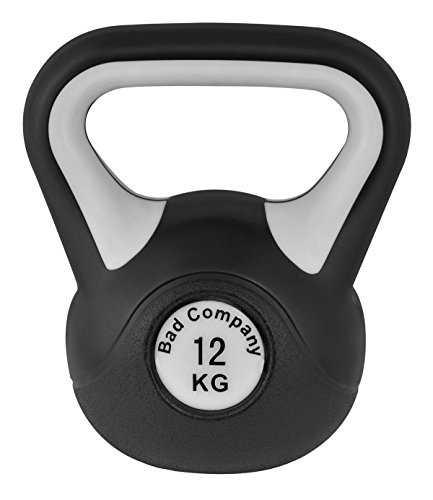 Bad Company Kettlebell I Kugelhantel aus Kunststoff I Schwunghantel Workout in verschiedenen Gewichtsstufen I 12 kg (Black & White) von Bad Company