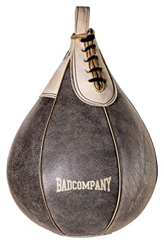 Bad Company Retro Rindsleder Boxbirne medium I Punching-Ball hängend von Bad Company