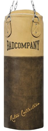 Bad Company Retro Rindsleder Boxsack inkl. Heavy Duty Vierpunkt-Stahlkette 100 x 35 cm (28 kg) von Bad Company
