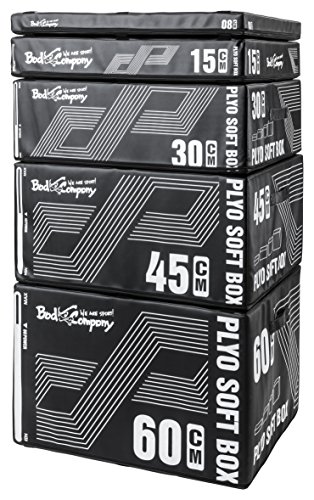 Bad Company Sprungkasten-Set I Soft Plyo-Box mit hartem Schaumkern im 5-teiligen Set mit Reißverschlüssen und Einer max. Sprungkraft von 158cm von Bad Company