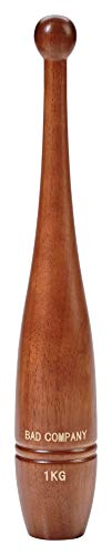 Bad Company Wooden Indian Club Bell I Schwungkeule aus gepresstem Holz inkl. Versieglung I 1 kg von Bad Company