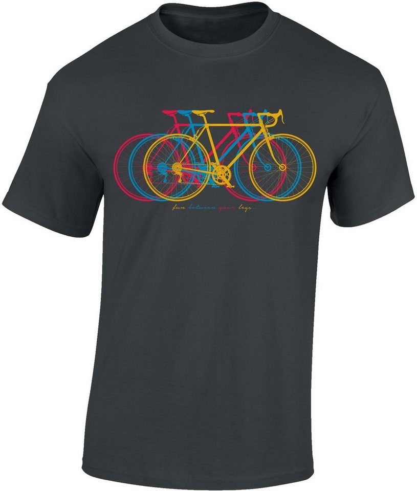 Baddery Print-Shirt Fahrrad T-Shirt Herren : Fun between your legs - Sport Tshirts Herren, hochwertiger Siebdruck, aus Baumwolle von Baddery
