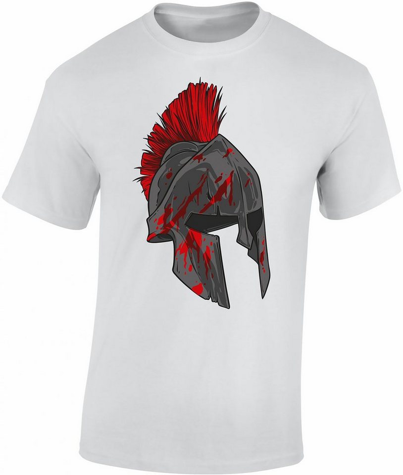 Baddery Print-Shirt Sparta T-Shirt : Spartan Warrior - Gym Sport Fitness, hochwertiger Siebdruck, auch Übergrößen, aus Baumwolle von Baddery