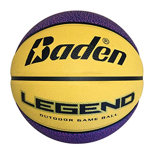 Baden Legend Rubber Basketball (Intermediate Size 6) 28.5" Purple/Gold von Baden
