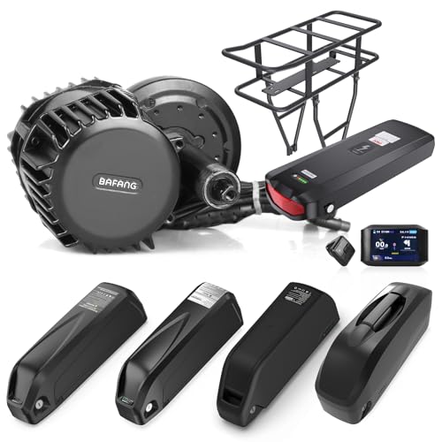 Bafang 1000W 52V 68MM Mittelmotor BBS-HD G320 Elektrofahrrad Umbausatz Ebike Umbaukit mit B750C Bluetooth Display, 17,5Ah Gepäckträgerakku von Bafang