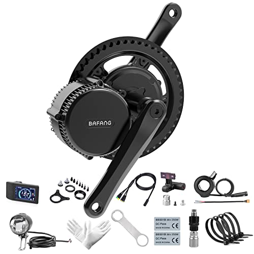 Bafang Mittelmotor BBS01B 36V 250W Ebike Umbausatz Elektrofahrrad Kit, mit 36V 17,4Ah Unterrohrbatterie und Ladegerät von Bafang