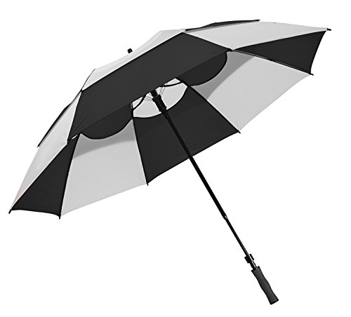 Bag Boy Wind Vent Golf Regenschirm, Schwarz/Weiß, 62-Zoll von Bag Boy