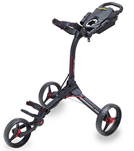 Bag Boy Compact 3-Rad-Golftrolley – Mattschwarz/Rot von Bag Boy