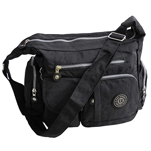 Bag Street Umhängetasche Schultertasche Tasche Freizeit Sport Schule Nylon Bodybag Citytasche - präsentiert von ZMOKA® (Schwarz) von Bag Street - präsentiert von ZMOKA