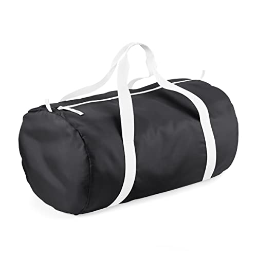 BagBase BG150 Packaway Barrel Tasche, Schwarz/Weiß von BagBase