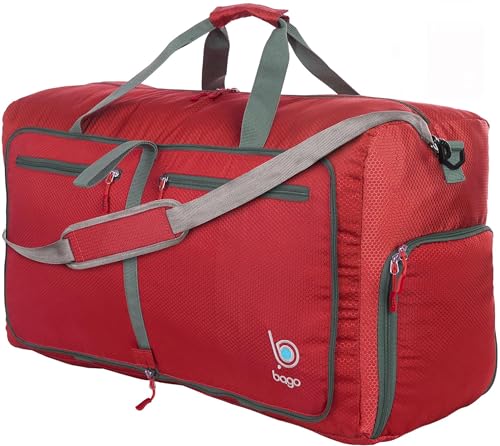 Bago Große Seesäcke für Reisen – Duffle Bag für Reisen mit Schuhfach | langlebig, faltbar und leicht | Entdecken Sie die Welt mit Stil und Komfort, Rot/Ausflug, einfarbig (Getaway Solids), 40L, von Bago