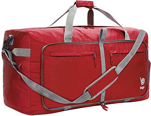 Bago Reisetasche für Damen und Herren, leicht, faltbar, 60 l, 80 l, 100 l, rot, 100 l von Bago