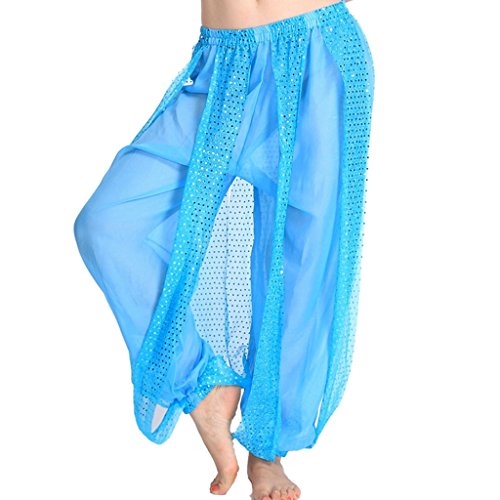 Baisdan Yogahose mit Pailletten, glänzend, für Bauchtanz, Indien, arabischer Tanz, Pumphose von Baisdan