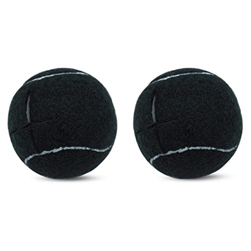 Bakemoro 2 Stück vorgeschnittener Tennisball für Möbelbeine und Bodenschutz, strapazierfähige, langlebige Filz-Pad-Abdeckung, Schwarz von Bakemoro