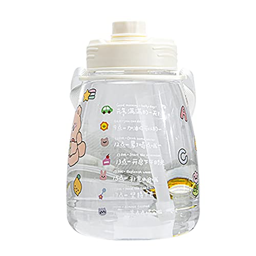 Bakemoro Gallonen-Wasserflasche mit Zeit-PC, große Wasserflasche für Damen und Herren, Wasserkrug für Fitness, Fitnessstudio, Outdoor-Sport, A von Bakemoro