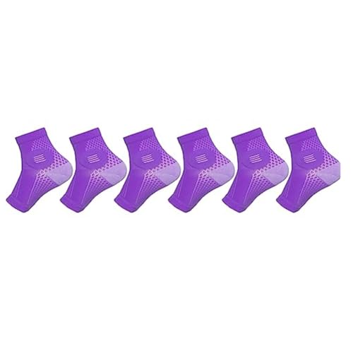 Bakkeny 3 Paar Neuropathie-Socken – Sock – Lindernde Socken bei Neuropathie-Schmerzen – Plantarfasziitis-Socken – Lila – M, Langlebig, Einfach zu Verwenden. von Bakkeny