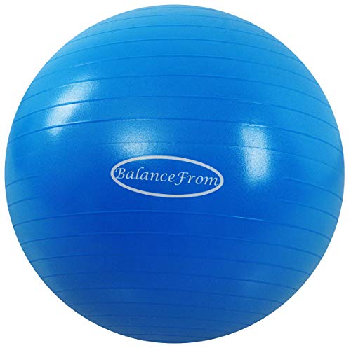 BalanceFrom Anti-Platz- und Rutschfester Gymnastikball Yoga-Ball Fitnessball Geburtsball mit Schnellpumpe, 0,9 kg Kapazität (68-75 cm, XL, blau) von BalanceFrom