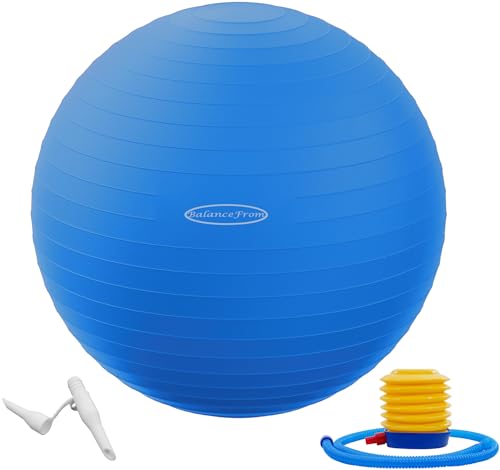 BalanceFrom Unisex-Erwachsene Gymnastikball, Blau, 38-45cm, S von Signature Fitness