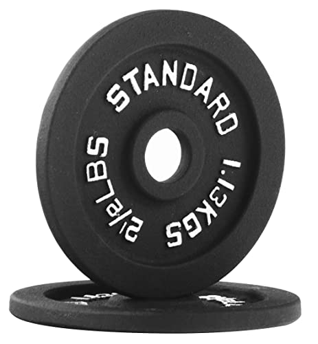 Signature Fitness Hantelscheibe aus Gusseisen für Krafttraining und Gewichtheben, 2,5 cm Center (Standard), 1,1 kg (2 Stück) von Signature Fitness