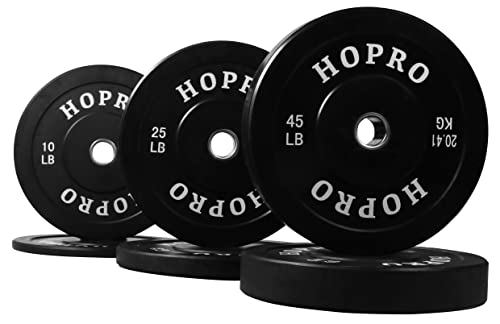 BalanceFrom HoPro Olympic Bumper Plate Hantelscheibe mit Stahlnabe, Paar oder Sets, Schwarz von BalanceFrom