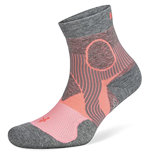 Balega Unisex-Erwachsene Support Quarter Socken, Sherbet Pink/Mittelgrau, Small von Balega