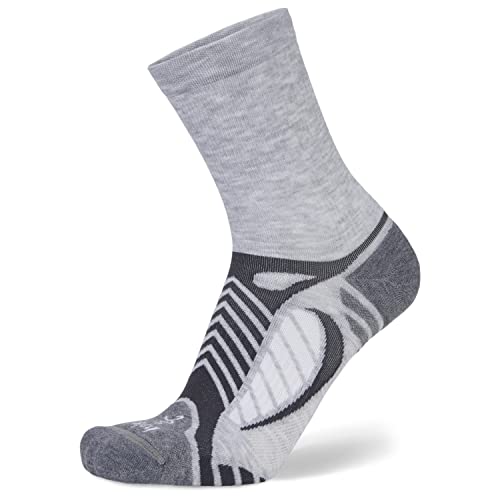 Balega Unisex Ultralight Crew Laufsocken, Grau/Weiß, Small, EU Größe 36-39.5 von Balega