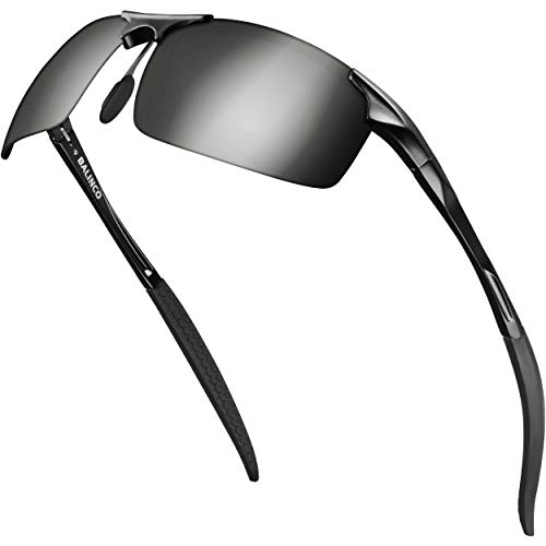 Balinco® Sport Sonnenbrille mit Aluminium-Rahmen, UV-Schutz & polarisierten TAC-Linsen - ideal für den Radsport geeignet - im praktischen Zubehör-Set inkl. Geschenkbox von Balinco