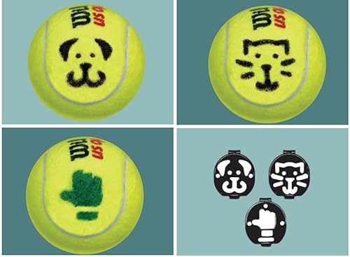 BallTrace Tennisball-Marker, personalisierbar mit lustigen Emoji und Symbolen, tolles Geschenk für Tennisbälle und Turniere in ganz Europa und den USA. Daumen hoch für Haustiere von BallTrace