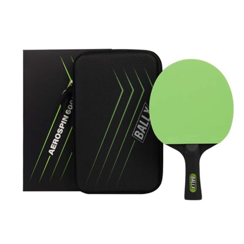 BallX Pro Carbon Tischtennisschläger - 7-lagiges Schlägerblatt - 2,0mm Schwamm Polster - Zwei unterschiedliche 5 Sterne Beläge (Schwarz & Grün) - Inklusive Schlägertasche - AeroSpin 6000 Carbon von BallX