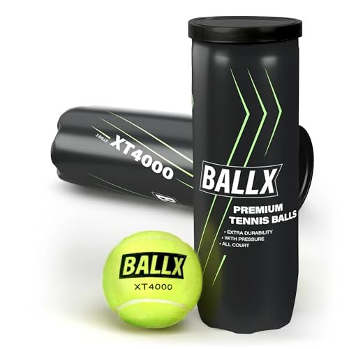BallX Tennisball mit Innendruck - 3er Dose - Mit Filz aus Qualitätswolle - Extra Langlebig - Allround Ball für alle Beläge - XT4000 von BallX