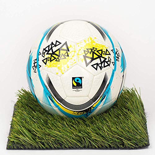 Balldesigner your team your football Wild Fußball Größe 5 – gelb schwarz blaues Liniendesign – TPU Material, optimales Rundungsverhalten – maschinengenäht – Perlmuttoptik von Balldesigner your team your football