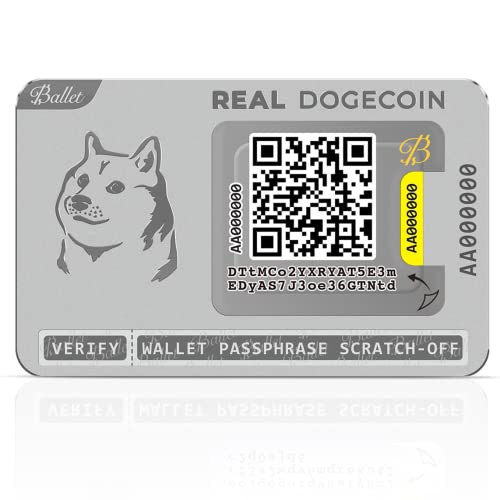Ballet REAL Doge - Die einfachste Cold Storage Karte für Kryptowährungen - Hardware Wallet mit Unterstützung für mehrere Kryptowährungen und NFTs (1 Stück) von Ballet