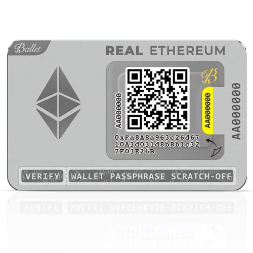 Ballet Real Ethereum (ETH) - Die einfachste Cold Storage Karte für Kryptowährungen, Hardware Wallet mit Unterstützung für mehrere Kryptowährungen (1 Stück) von Ballet