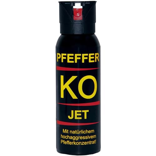 BALLISTOL 24491 Pfeffer-KO Jet 100ml Spray – Verteidigungsspray gegen Tiere – Abwehrspray 5m Sprühweite – Behördenkappe von BALLISTOL