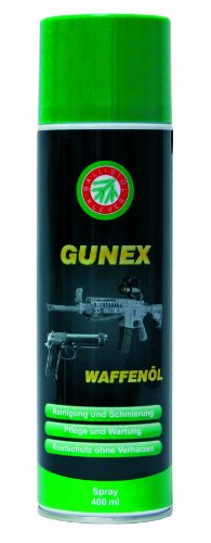 BALLISTOL 22250 GUNEX Waffenöl 400ml Spray – Temperaturbeständiges Waffen-Pflege-Öl – Reinigung, Wartung, Rostschutz von BALLISTOL