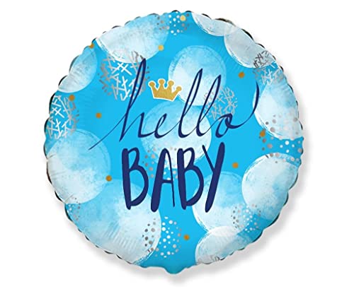 Ballonim® Hello Baby Blau ca. 48cm Luftballons Folienballon Party Dekoration Geburt von Ballonim