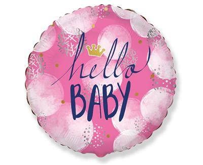 Ballonim® Hello Baby Rosa ca. 48 cm Luftballons Folienballon Party Dekoration Geburt von Ballonim