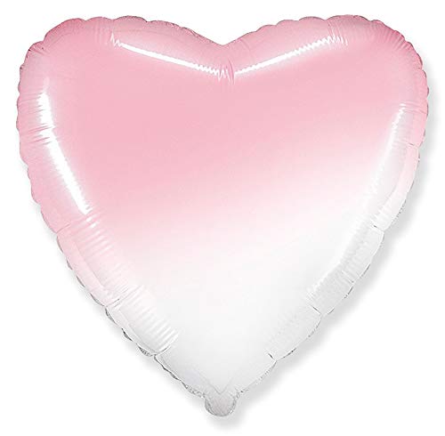 Ballonim® Herz Rosa/Weiß Luftballons 70 cm Folienballon Geburtstag xxl Ballon von Ballonim