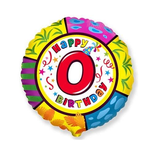Luftballon Zahl 0 Happy Birthday Bunt Folie ca.45cm Luftballons Folienballon Party Dekoration Geburtstag von Ballonim