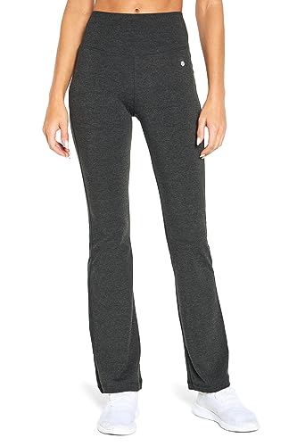 Bally Total Fitness Damen Tummy Control Mid Rise Bauchkontrolle Bootleg Leggings, Heathered Charcoal, Large von Bally Total Fitness