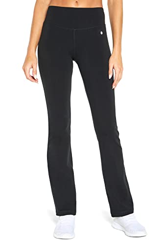 Bally Total Fitness Damen Bauchkontrolle, 81,3 cm, Damen, Mid Rise Bauchkontrolle Bootleg Leggings, Mid Rise Tummy Control Bootleg Legging, schwarz, X-Large von Bally Total Fitness