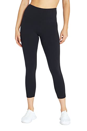 Bally Total Fitness Damen High Rise Mid Wade Leggings, Damen, Caprihose, High Rise Mid-Calf Legging, schwarz, Large von Bally Total Fitness