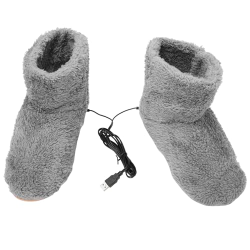 Baluue Elektrisch Beheizte Fußwärmer USB-Heizschuh Elektrisch Beheizte Hausschuhe Fußheizungen Flauschige Plüsch-Fußstiefelheizung Für Männer Und Frauen Rosa von Baluue