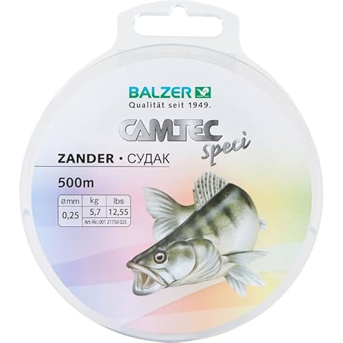 Balzer Angelschnur Zander Camtec SpeciLine - Zanderschnur monofil Sand-braun (0,25 mm / 500 m) von Balzer