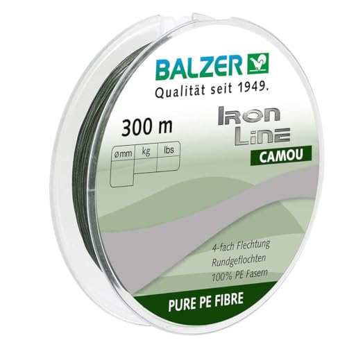 Balzer Iron Line 4 Camou 300 m Spule 0,19 mm/12,9 kg von Balzer