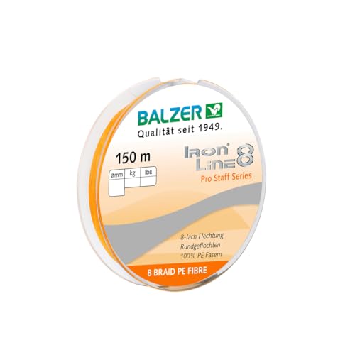 Balzer Iron Line 8 150 m Spule 0,18 mm/12,7 kg orange von Balzer