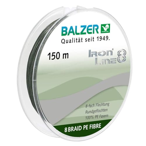 Balzer Iron Line 8-fach geflochtene Angelschnur grün (0,16 mm) von Balzer