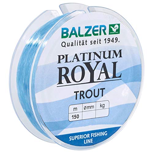 Balzer Platinum Royal Trout Schnur - 150m monofile Angelschnur, Durchmesser/Tragkraft:0.19mm / 4.6kg, Farbe:Blau von Balzer
