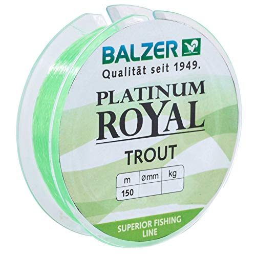 Balzer Platinum Royal Trout Schnur - 150m monofile Angelschnur, Durchmesser/Tragkraft:0.19mm / 4.6kg, Farbe:Chartreuse von Balzer