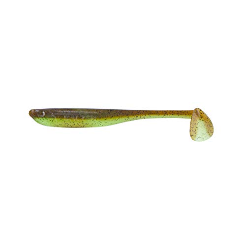 Balzer Shirasu Z-Shad Zander Shads - 3 Gummifische, Größe/Gewicht/Farbe:9.5cm / 3.7g / Green Pumpkin von Balzer